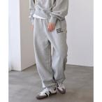 ショッピングアンドミー アンドミー andme ANME ロゴ刺繍入り 裏毛 スウェット パンツ （グレー杢）