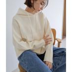 ショッピングアンドミー アンドミー andme フーディ ニット パーカー 長袖 トップス （オフホワイト）