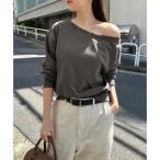 ショッピングアンドミー アンドミー andme ボリューム袖 オフショルダー スウェット トップス （チャコールグレー）