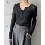 ショッピングアンドミー アンドミー andme ヘンリーネック シアー トップス （ブラック）