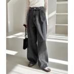 ショッピングアンドミー アンドミー andme タック デニム ワイド パンツ （ブラックケミカル）