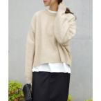 ショッピングアンドミー アンドミー andme ボリューム袖 クルーネック ニット トップス （ベージュ）