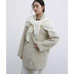 ショッピングアンドミー アンドミー andme シャギー 起毛 ミドル丈 ジャケット コート （グレージュ）