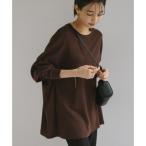 ショッピングアンドミー アンドミー andme ソフトフライス 長袖 Tシャツ 《ミドル丈/ロング丈 》 （チョコレートブラウン）