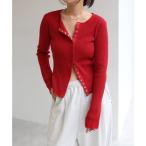 ショッピングアンドミー アンドミー andme ランダム リブ ニット カーディガン トップス （レッド）