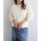 ショッピングアンドミー アンドミー andme シアー シャギー 起毛 ニット トップス （オフホワイト）