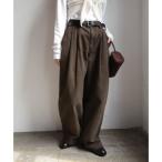 ショッピングアンドミー アンドミー andme ルーズ デニム タック ワイド パンツ （ブラウン）