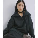 ショッピングアンドミー アンドミー andme セーラーカラーハーフジップニットトップス （チャコールグレー）