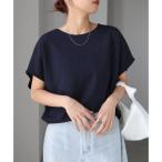 ショッピングアンドミー アンドミー andme 梨地ポンチドルマンスリーブ トップス （ネイビー）