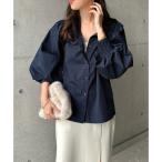 ショッピングアンドミー アンドミー andme 前後2wayボリューム長袖シャツ ブラウス （ネイビー）
