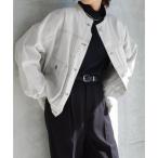 ショッピングアンドミー アンドミー andme オーバーサイズ ノーカラー デニム ツイル ジャケット （オフホワイト）