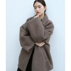 ショッピングアンドミー アンドミー andme シープ調ボア ミドル丈 テーラードコート （ブラウン）