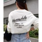 ショッピングアンドミー アンドミー andme プリント エンブロイダリー ロゴ 長袖 Tシャツ （オフホワイト）