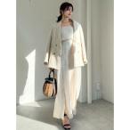 アニュアンス anuans ヘリンボーンリネンベアワイドオールインワン (BEIGE)
