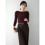 アニュアンス anuans シルクカシミアブレンドボートネックニット （BURGUNDY）