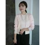 アニュアンス anuans ラティスケーブルニットカーディガン （LIGHT PINK）