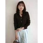 アニュアンス anuans ラティスケーブルニットカーディガン （BROWN）