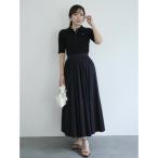 アニュアンス anuans ケーブルポロニットドッキングワンピース （NAVY）