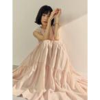 アニュアンス anuans テンセルリッチオーガンティアードワンピース （PINK BEIGE）