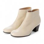 ショッピングあしながおじさん アシナガオジサン あしながおじさん 幅広くコーデできる万能アイテム【防滑】レザーブーティー （アイボリー） （アイボリー）