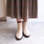 アシナガオジサン あしながおじさん モード感のある【軽量】シンプルショートブーツ （アイボリー）