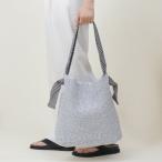 ベース BASE 【A4対応】テープハンドル ラメ糸編み かご トートバッグ (シルバー)