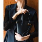 ベース BASE 【LA MARGE】【本革】 2WAY バケツ型 アシンメトリー ショルダーバッグ （ブラック）
