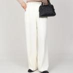 ベース BASE 【丈長め】ワイドスラックスパンツ ウエストゴム （アイボリー）