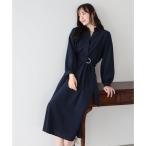ブルーイースト BLUEEAST カシュクールシャツワンピース （ネイビー）