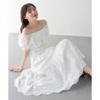 ブルーイースト BLUEEAST コットンレースオフショルダーワンピース （ホワイト）