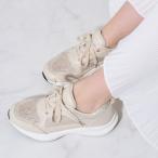 ブリジット バーキン Bridget Birkin ラメレーススニーカー (ベージュ)