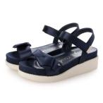 ブリジット バーキン Bridget Birkin リボンベルトジャガードサンダル (ネイビー雑材)