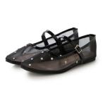 ブリジット バーキン Bridget Birkin ドットビジューチュールフラットシューズ （ブラック雑材）