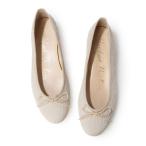 ブリジット バーキン Bridget Birkin ラウンドリボンバレエシューズ （ベージュ雑材）