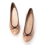 ブリジット バーキン Bridget Birkin ラウンドトゥリボンレインフラットパンプス （ピンクエナメル）