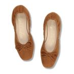 ブリジット バーキン Bridget Birkin 軽量スクエアバレエシューズ （ブラウンスウェード）