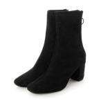 ブリジット バーキン Bridget Birkin 編み込みヒールストレッチショートブーツ （ブラックスウェード）