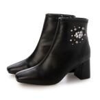 ブリジット バーキン Bridget Birkin ビジューストレッチショートブーツ (ブラック)