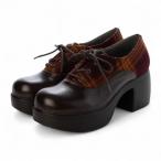 バイアシナガオジサン by あしながおじさん 厚底レースアップパンプス （ワインコンビ）