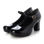 バイアシナガオジサン by あしながおじさん 厚底おでこストラップパンプス （ブラックエナメル）