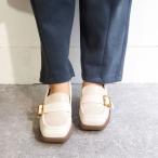 バイアシナガオジサン by あしながおじさん モールドソールで履きやすい厚底ヒールローファー （アイボリーコンビ）