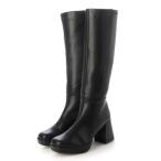 バイアシナガオジサン by あしながおじさん 厚底チャンキーヒールロングブーツ （ブラック）