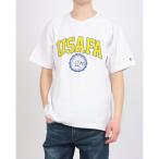 チャンピオン Champion リバースウィーブ ショートスリーブTシャツ（ホワイト×イエロー）