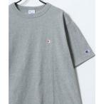 【Champion/チャンピオン】コットンUSA ロゴワッペン ワンポイント刺繍 半袖Tシャツ/無地T/レディース メンズ ユニセックス トップス