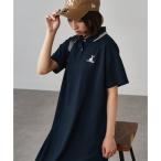 キャプテンスタッグ CAPTAIN STAG 8051470 衿ライン鹿の子ワンポイントワンピース （ネイビー）