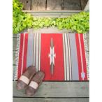 【チャイハネ】オルテガ柄ラグマット レッド