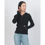 klaneCLANE SHEER HOODED KNIT CARDIGAN (BLACK)