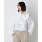 ショッピングSHIRTS クラネ CLANE RIBBON TIED COMPACT SHIRTS （WHITE）