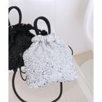 ショッピングスパンコール コルデ COLDE スパンコール2way巾着トートバッグ （シルバー）