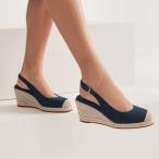 コール ハーン COLE HAAN クラウドフィール エスパドリーユ ウェッジ スリング 80MM II womens (ネイビー ブレーザー リネン